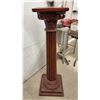 Image 6 : Pair of Carved Wooden Corinthian Column Pedestals with Fluted Shafts and Square Bases, 46” Tall