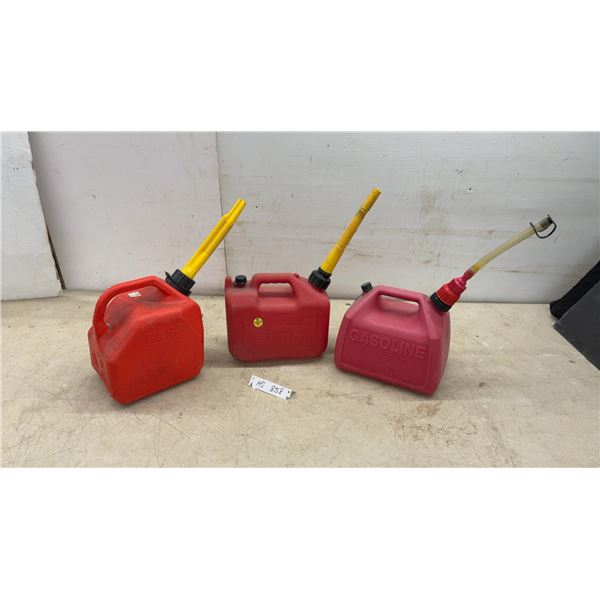 3 Plastic Gasoline Containers