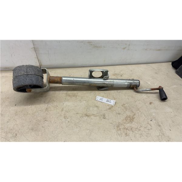 Side-Wind Swivel Trailer Tongue Jack with Dual Rubber Wheels and Crank Handle