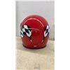 Image 2 : Polaris Red Full-Face Motorsport Helmet with Checkered Flag Graphics and DOT Certification