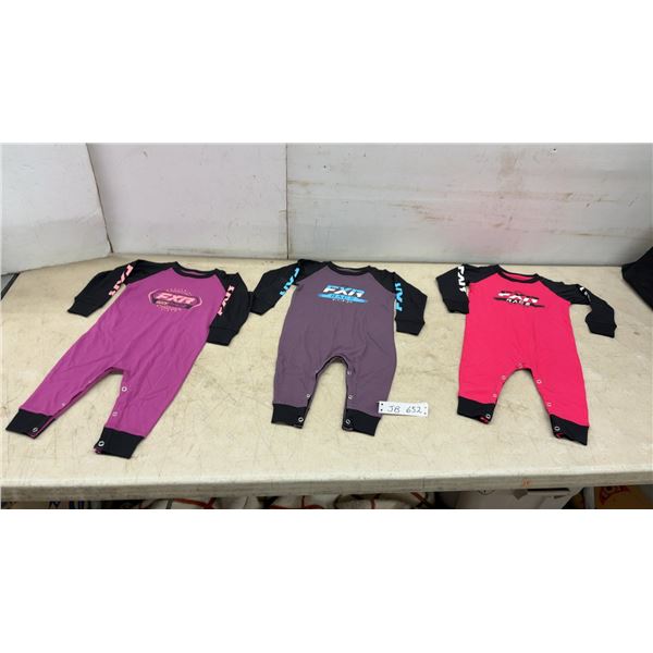 Three New FXR Race Division Long-Sleeve Onesie, Sz 6 - 12 Months