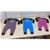 Image 1 : New FXR Racing Infant Onesies in Purple, Blue, and Magenta, Quantity 3
