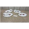 Image 1 : Set of 4 Mid Century Modern Tea Cups and Dainty Plate Saucers