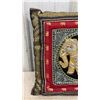 Image 3 : Embroidered Middle Eastern Throw Pillow in Elephant Motif