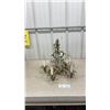 Image 1 : Vintage Centrepiece Metal Chandelier Light Fixture with Candle and Crystal Motifs