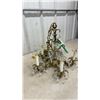 Image 2 : Vintage Centrepiece Metal Chandelier Light Fixture with Candle and Crystal Motifs