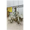 Image 3 : Vintage Centrepiece Metal Chandelier Light Fixture with Candle and Crystal Motifs
