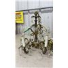 Image 4 : Vintage Centrepiece Metal Chandelier Light Fixture with Candle and Crystal Motifs