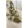 Image 7 : Vintage Centrepiece Metal Chandelier Light Fixture with Candle and Crystal Motifs