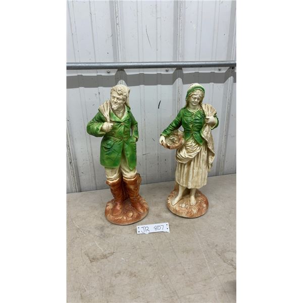 Large ( 19”) Antique European Figurine of Peasant Couple