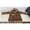 Image 1 : Vintage Fur Jacket with Hood, Sz S-M. Lining is worn / Torn