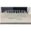 Image 1 : Mixed Lot of Vintage Clear Glass Stemware with Floral Etched and Geometric Designs