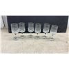 Image 3 : Mixed Lot of Vintage Clear Glass Stemware with Floral Etched and Geometric Designs