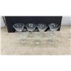 Image 4 : Mixed Lot of Vintage Clear Glass Stemware with Floral Etched and Geometric Designs