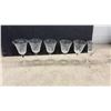 Image 5 : Mixed Lot of Vintage Clear Glass Stemware with Floral Etched and Geometric Designs