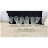 Image 7 : Mixed Lot of Vintage Clear Glass Stemware with Floral Etched and Geometric Designs