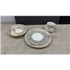 Image 11 : Royal Staffordshire Pottery "Pekin" Floral Gold Filigree Dinnerware Set, 65 Pieces