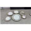 Image 12 : Royal Staffordshire Pottery "Pekin" Floral Gold Filigree Dinnerware Set, 65 Pieces