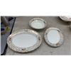 Image 2 : Royal Staffordshire Pottery "Pekin" Floral Gold Filigree Dinnerware Set, 65 Pieces