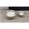 Image 9 : Royal Staffordshire Pottery "Pekin" Floral Gold Filigree Dinnerware Set, 65 Pieces