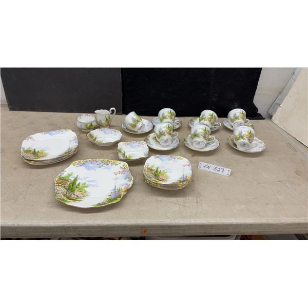 Royal Albert Kentish Rockery Bone China Tea Set, Cups, Saucers, Plates, 30 Pieces
