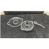 Image 13 : Vintage Silver Overlay Glass Serving Set, Anchor Hocking Ripple Relish Dishes, Plates, Creamer