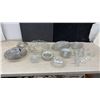 Image 1 : Vintage Silver Overlay Glass Serving Set, Anchor Hocking Ripple Relish Dishes, Plates, Creamer