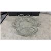 Image 5 : Vintage Silver Overlay Glass Serving Set, Anchor Hocking Ripple Relish Dishes, Plates, Creamer