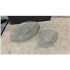 Image 6 : Vintage Silver Overlay Glass Serving Set, Anchor Hocking Ripple Relish Dishes, Plates, Creamer