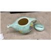 Image 4 : Radford England Hand-Painted Floral Teapot and Turquoise Embossed Floral Tea Set, 3 Pieces