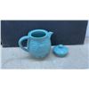 Image 8 : Radford England Hand-Painted Floral Teapot and Turquoise Embossed Floral Tea Set, 3 Pieces