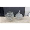 Image 4 : Cut Crystal Collection Including Footed Candy Dish, Bowls, Vases