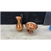 Image 2 : Assorted Vases, Pitchers, and Bowls, including Copper, Brass, and Glassware