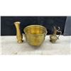 Image 3 : Assorted Vases, Pitchers, and Bowls, including Copper, Brass, and Glassware