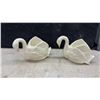 Image 5 : Lingard "Old Woman in a Shoe" Teapot, 2 Hand Painted Swans with 22 KT Gold Trim and 3 Pieces