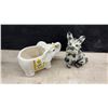 Image 3 : Ceramic Giraffe Figurines, Delft, Frog Decor, Scottie Dog, Occupied Japan Donkey Cart