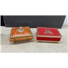Image 4 : Vintage Decorative Tins, Minerva Chocolates Butterfly Box, Crown Royal Bag, Sewing Tool