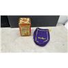 Image 6 : Vintage Decorative Tins, Minerva Chocolates Butterfly Box, Crown Royal Bag, Sewing Tool