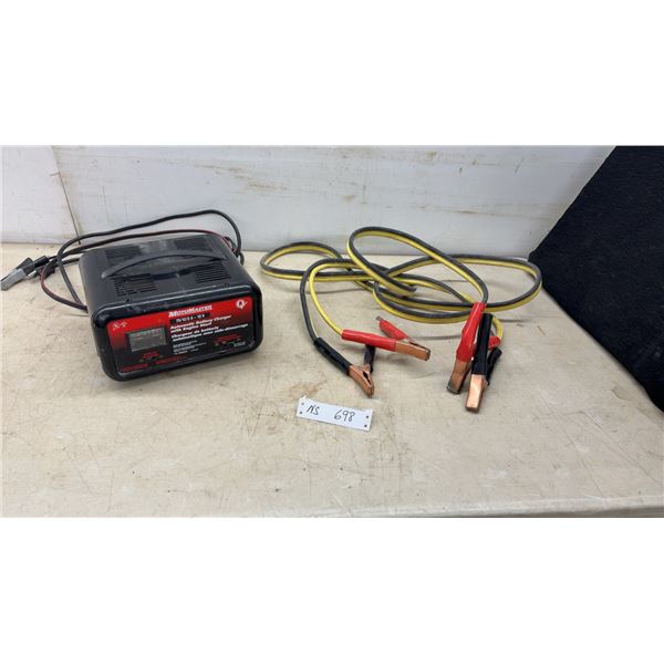 MotoMaster 11-1569-6 75/12/2A 12V Automatic Battery Charger with Engine Start and Jumper Cables