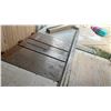 Image 2 : General Mfg. Co. Ltd. Model 350 Table Saw, 3 Wood Slabs, and Storage Cabinet on Platform with