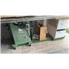 Image 3 : General Mfg. Co. Ltd. Model 350 Table Saw, 3 Wood Slabs, and Storage Cabinet on Platform with
