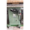 Image 4 : General Mfg. Co. Ltd. Model 350 Table Saw, 3 Wood Slabs, and Storage Cabinet on Platform with