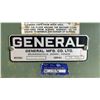 Image 5 : General Mfg. Co. Ltd. Model 350 Table Saw, 3 Wood Slabs, and Storage Cabinet on Platform with