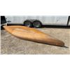 Image 9 : 17ft Cedar Canoe with Two Woven Blue Seats (Has a Hole in it)