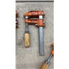 Image 3 : 6 Orange and Silver Bar Clamps with Wood Handles
