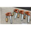 Image 4 : 6 Orange and Silver Bar Clamps with Wood Handles
