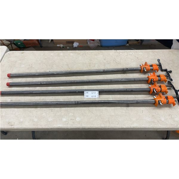Four Pony 612 Pipe Clamps with 48” Pipes