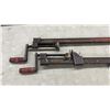 Image 2 : Two Vintage Bar Clamps, Each with Red-Handled Crank and Adjustable Jaws