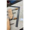 Image 4 : Jorgensen 2” Reg US Pat Off Wood Clamps 2, and 24” x 16” Steel Square