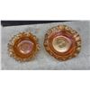 Image 3 : Five Pieces Marigold Iridescent Carnival Glass, Ruffled Bowls, Bonbon